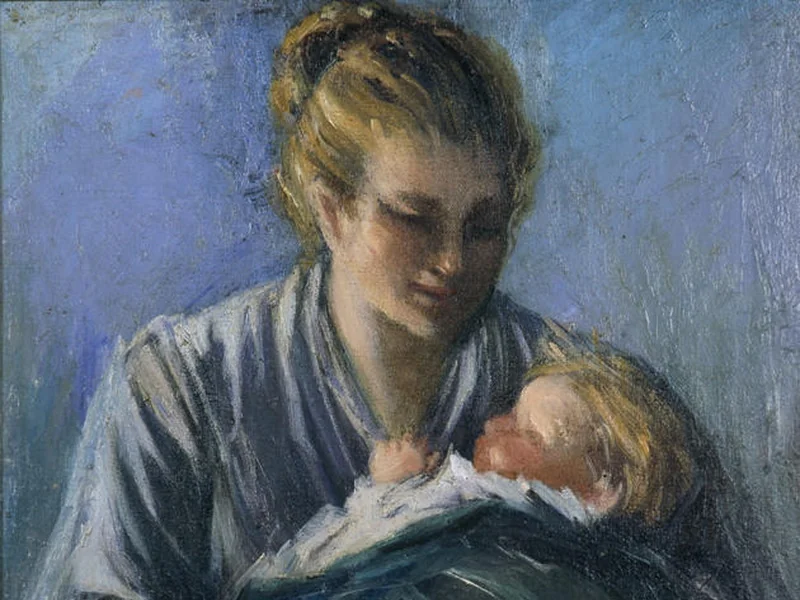 1885-Hermina Mina Arndt - Madre e figlio